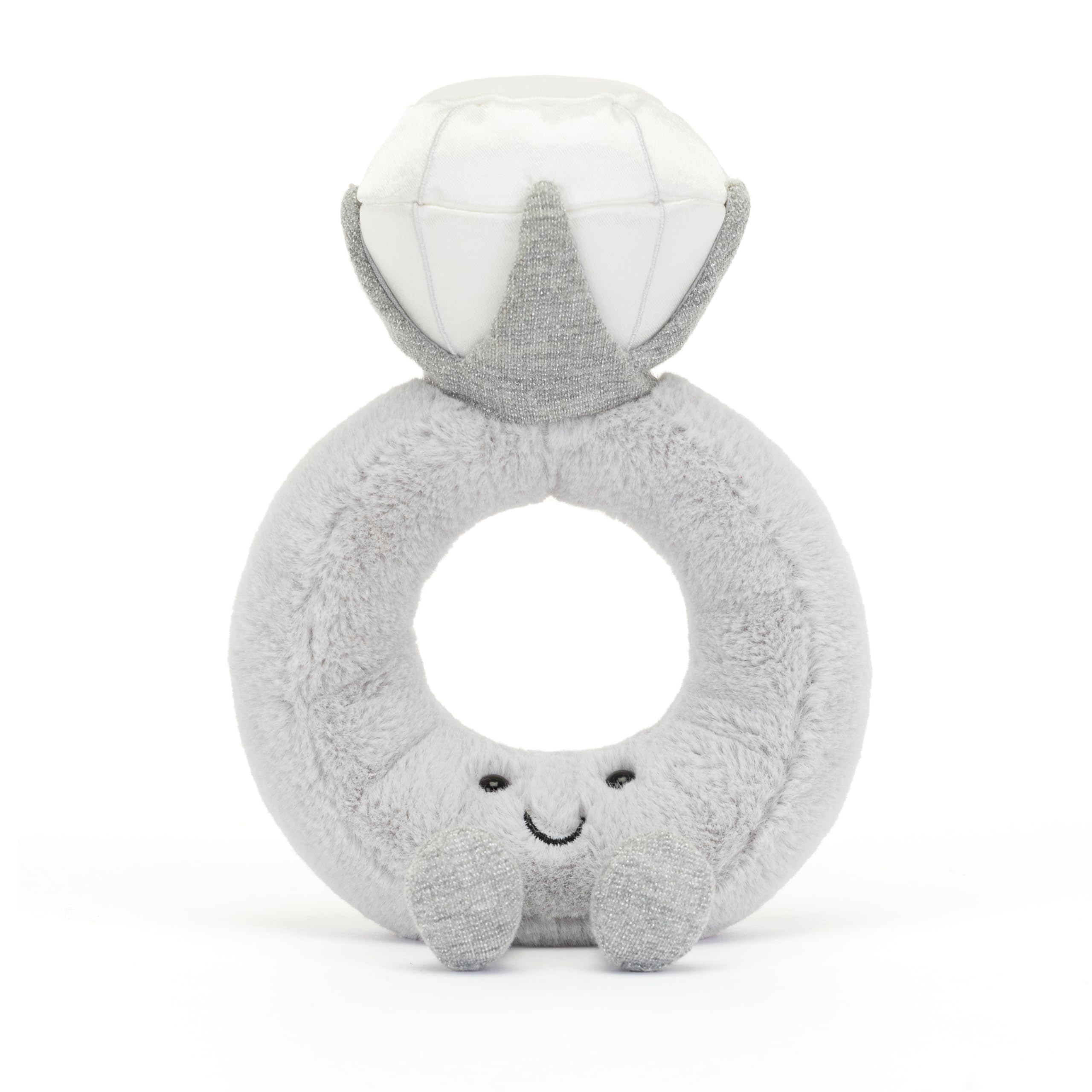 Jellycat Amuseables Diamond Ring sitting height displayed for display-friendly size.