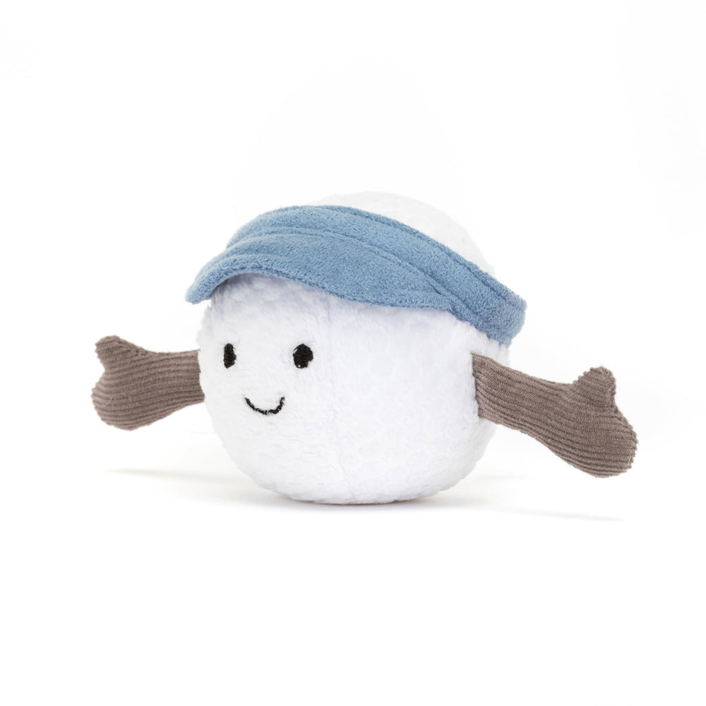 Jellycat Amuseables Golf Ball toy textured dimples add golf-ball charm.