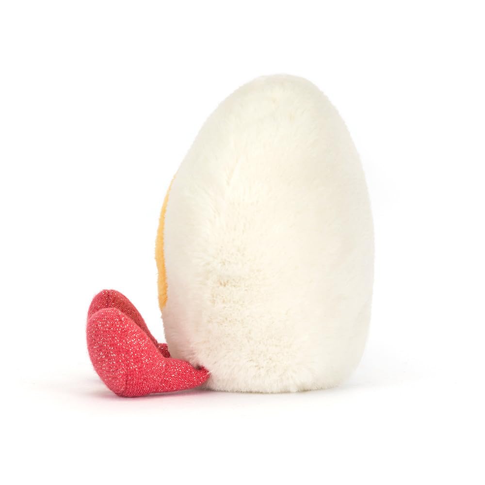 Jellycat Amuseables Heart Egg Plush adds whimsy with sparkly pink feet