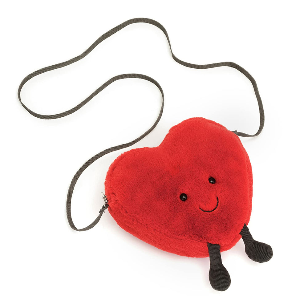 Jellycat Amuseables Heart Plush Bag dimensions emphasize compact daily use