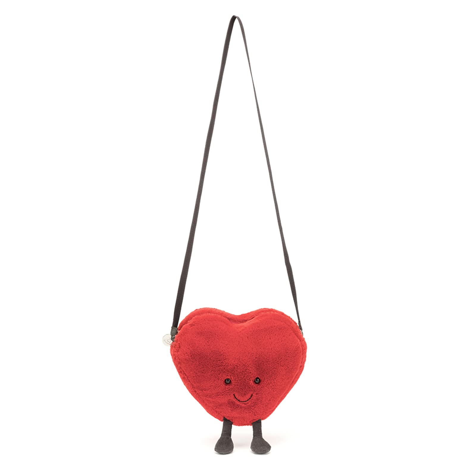 Jellycat Amuseables Heart Plush Bag open compartment reveals handy pocket storage