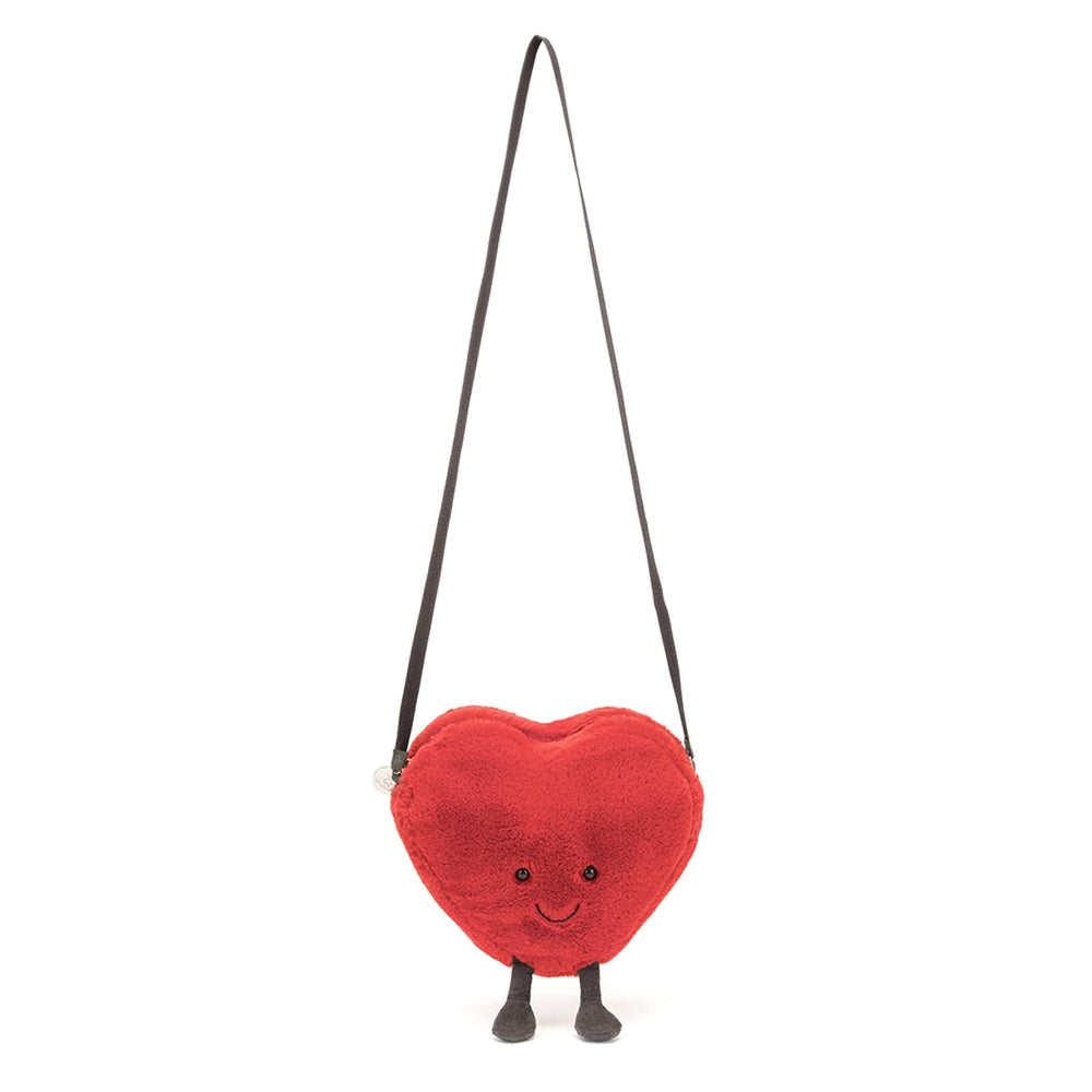 Jellycat Amuseables Heart Plush Bag open compartment reveals handy pocket storage