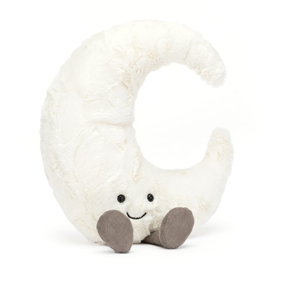 Jellycat Amuseables Moon with soft pearl fur for cozy hugs