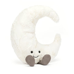 Jellycat Amuseables Moon with soft pearl fur for cozy hugs