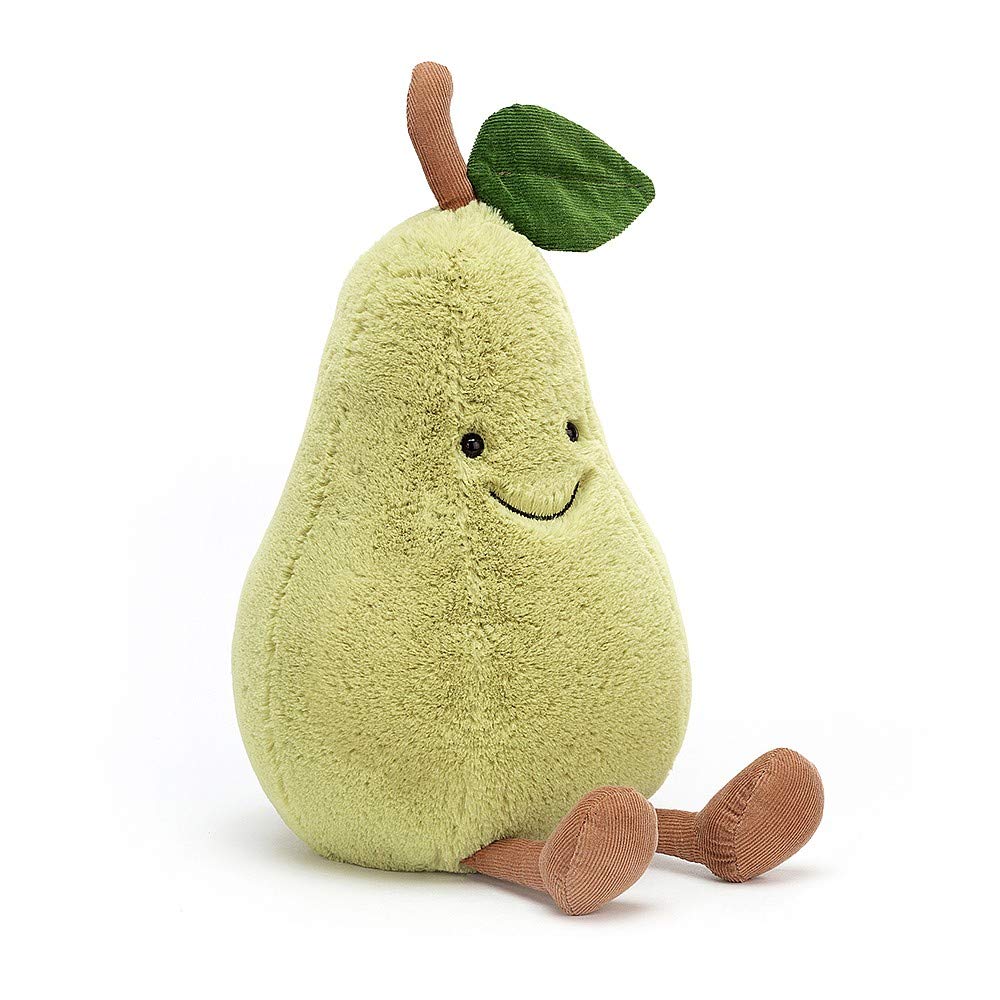 Jellycat Amuseables Pear Food Plush, pear-shaped plush, ideal newborn cuddle toy for baby soft hugs