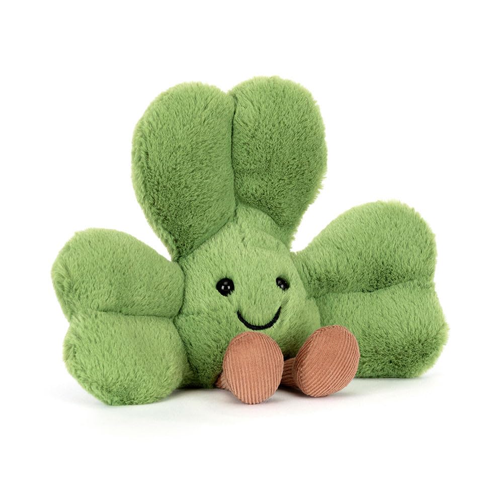 Jellycat Amuseables Siofra Shamrock front view, cuddly companion for cozy moments