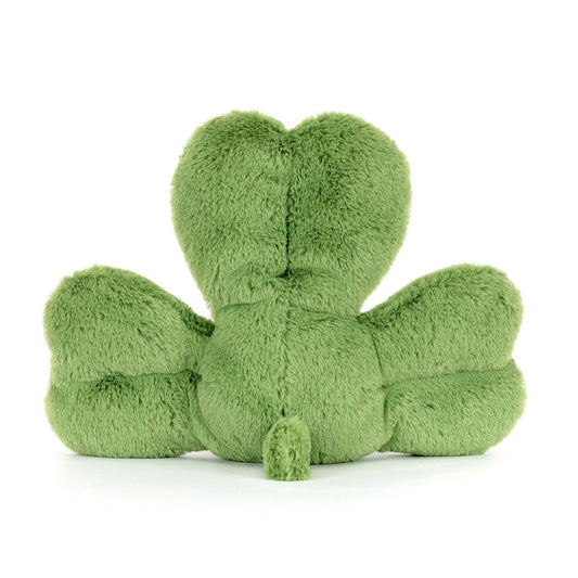 Jellycat Amuseables Siofra Shamrock seated pose, ideal for imaginative play and hugs