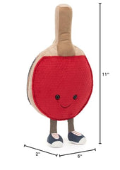 Sporty decor piece for desks and playrooms with cuddly charm.