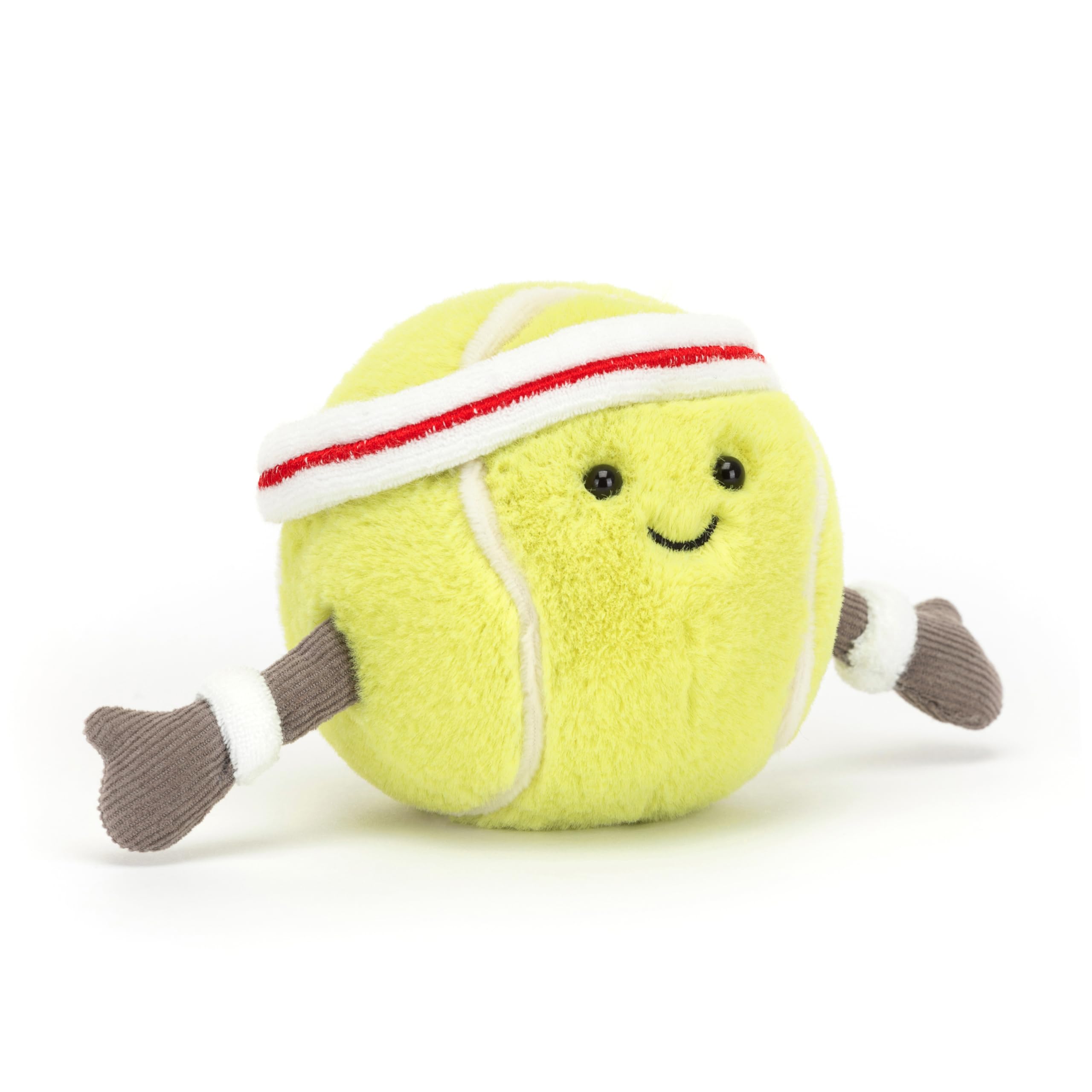 Jellycat Amuseables Tennis Ball Toy with vibrant yellow fur for cuddles.