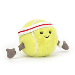 Jellycat Amuseables Tennis Ball Toy with vibrant yellow fur for cuddles.