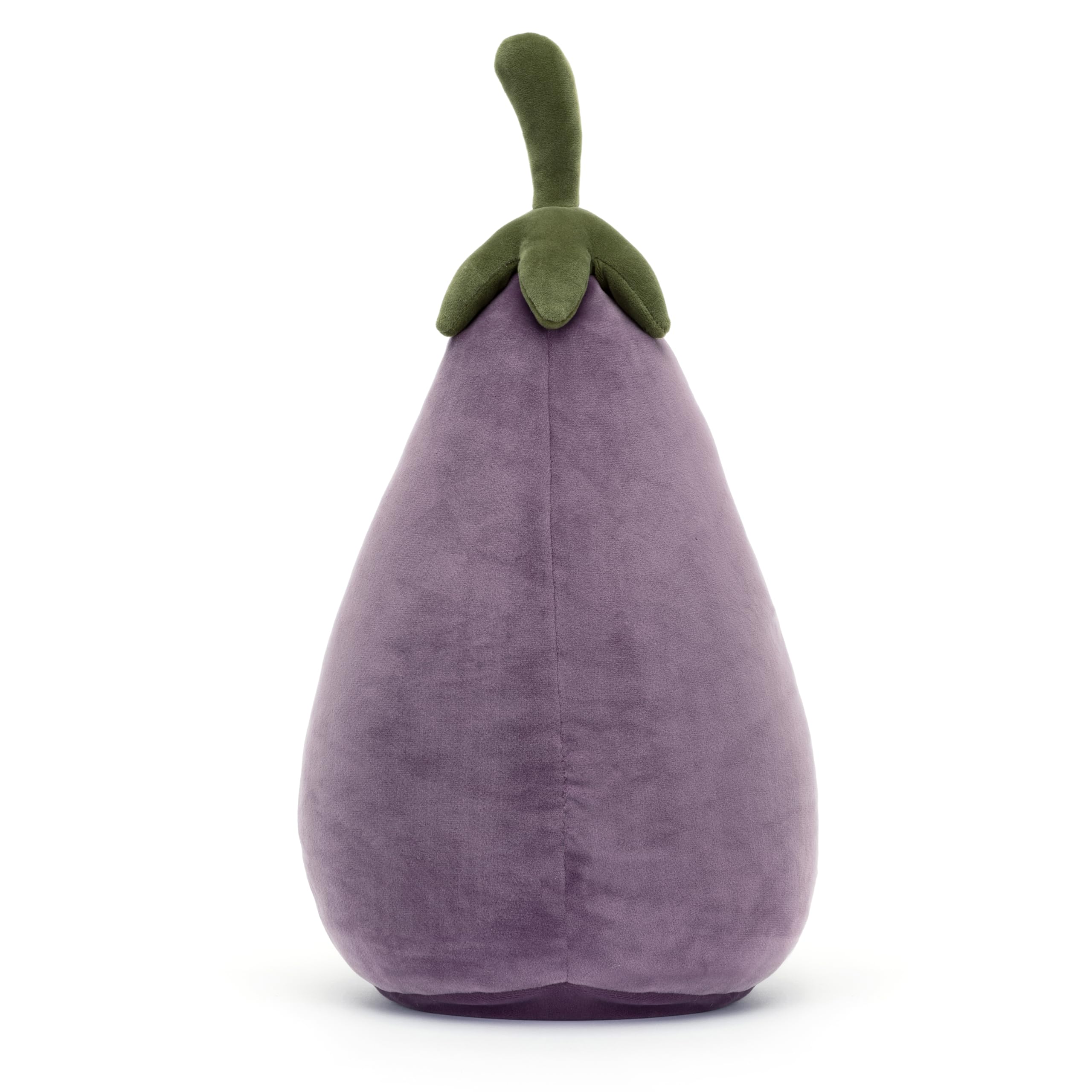 Jellycat Aubergine plush features a beany bottom for stable seating.