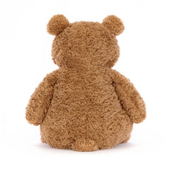 Jellycat Bartholomew Bear closeup shows premium fur and durable construction.