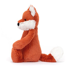 Jellycat Bashful Fox Cub face-detail with beaded eyes for delight