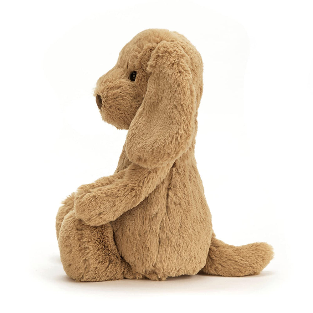 Jellycat Bashful Toffee Puppy face-detail-nose captures a warm expression for imaginative play.