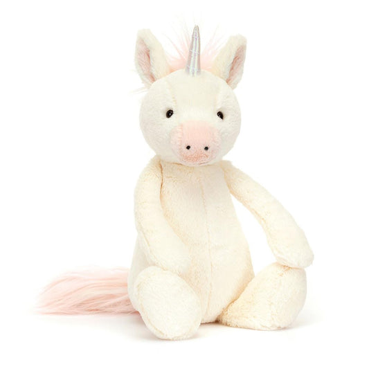 Jellycat Bashful Unicorn Little soft plush ideal for cuddles and newborn comfort.