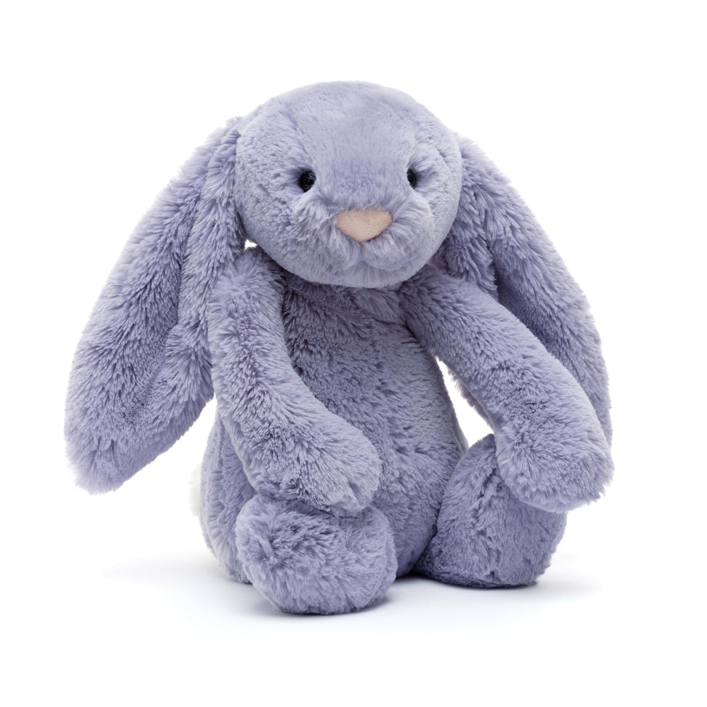 Jellycat Bashful Viola Bunny with soft fur, ideal for cuddling and imaginative play.