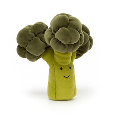 Jellycat broccoli stuffed toy with soft fur, ideal for imaginative play and comforting hugs