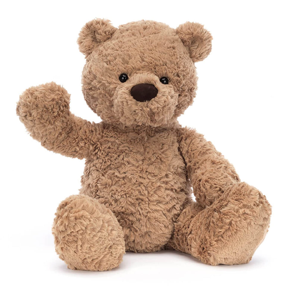 Jellycat Bumbly Bear snout close-up highlights vintage-inspired design