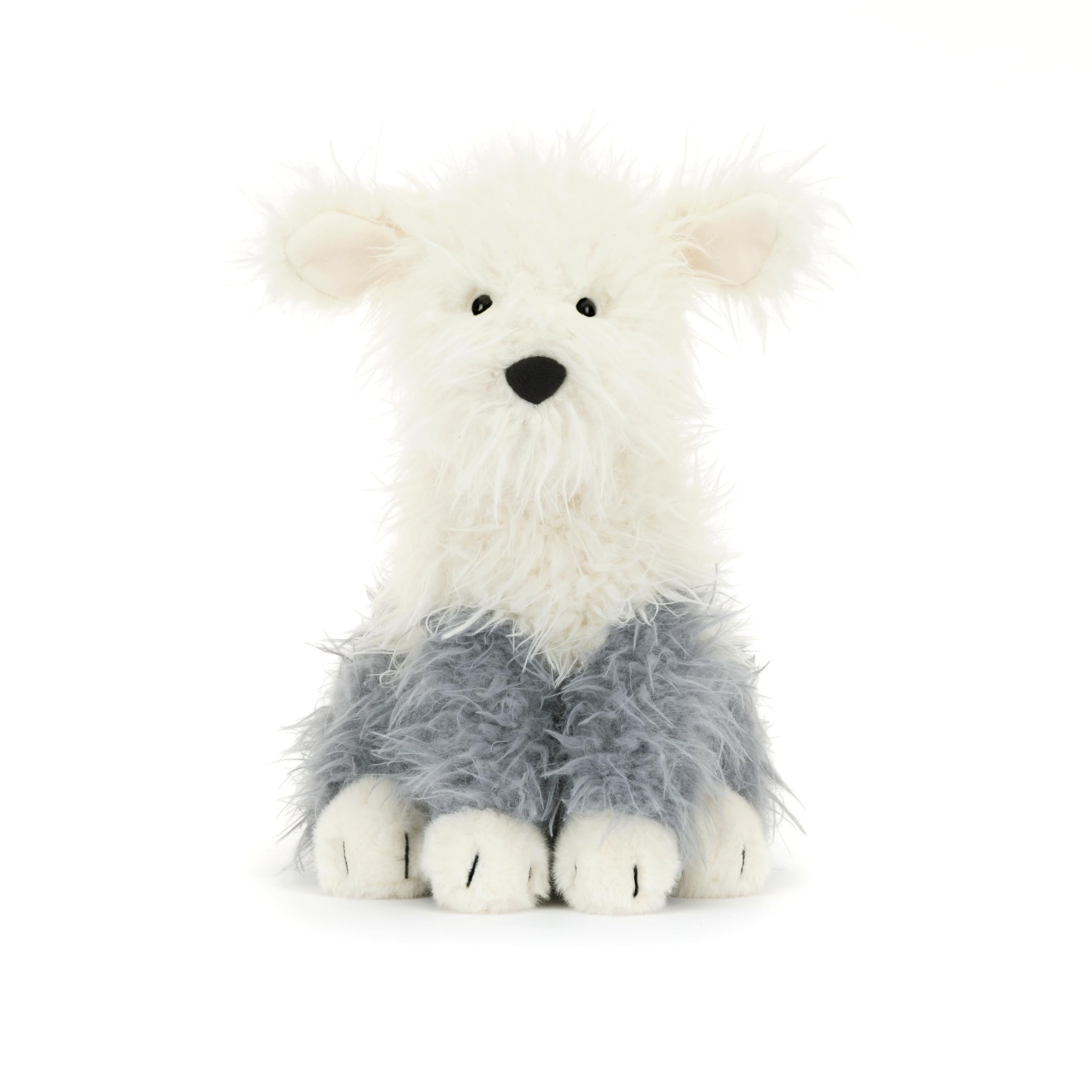 Jellycat Ewert Sheepdog shows bright eyes and a boopable nose for playful moments.