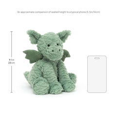 Jellycat Fuddlewuddle Dragon gift-ready packaging suggests a thoughtful gift.