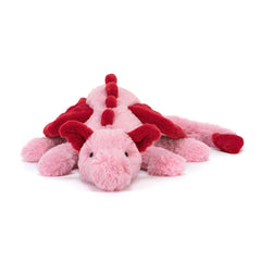 Jellycat Heart Dragon embroidered eyes for safe, charming bedtime stories.