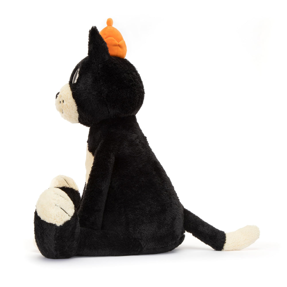 Jellycat Jack shows long tail for cozy snuggling and playful posing
