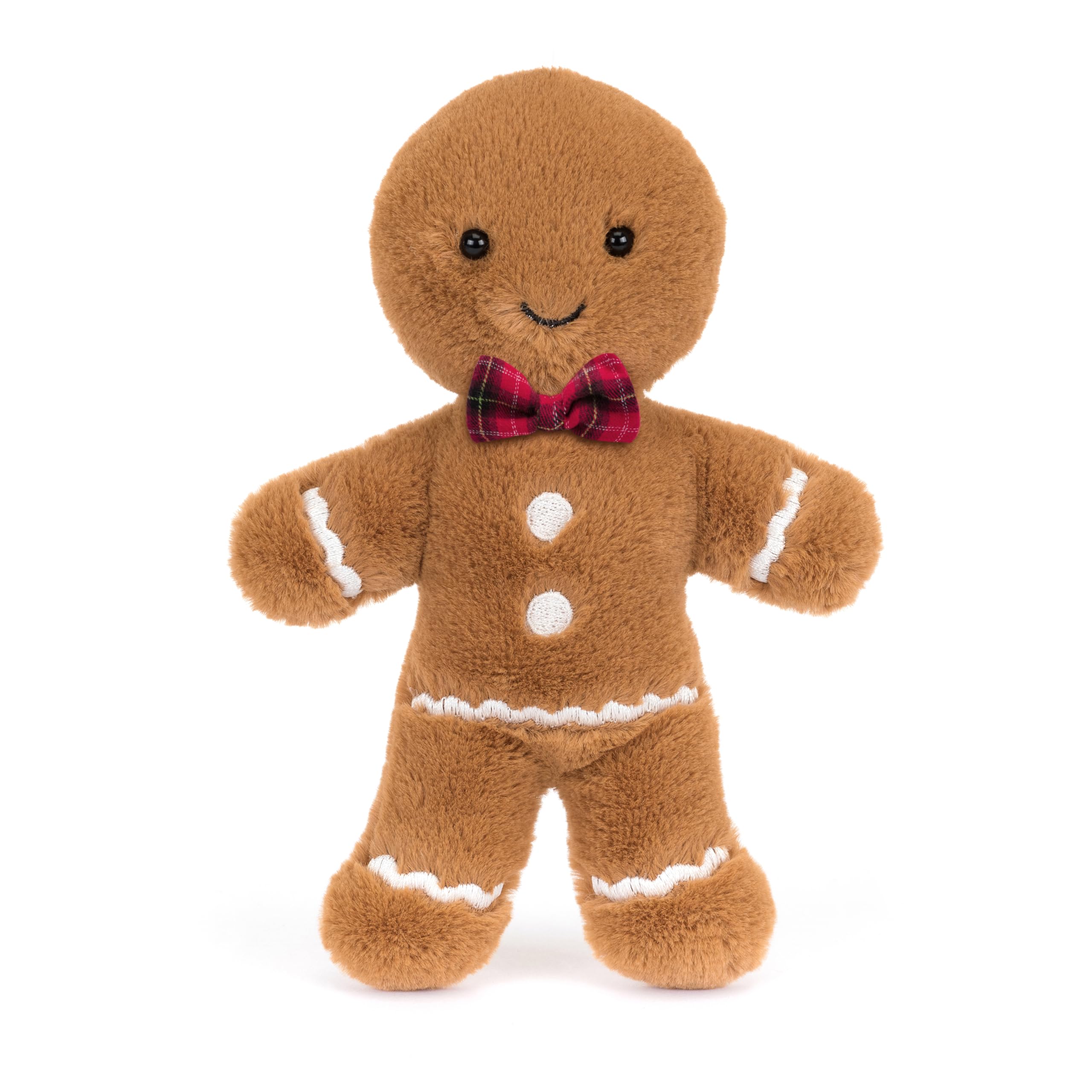 Jellycat Jolly Gingerbread Fred’s scalloped icing and cheeks invite cozy play.
