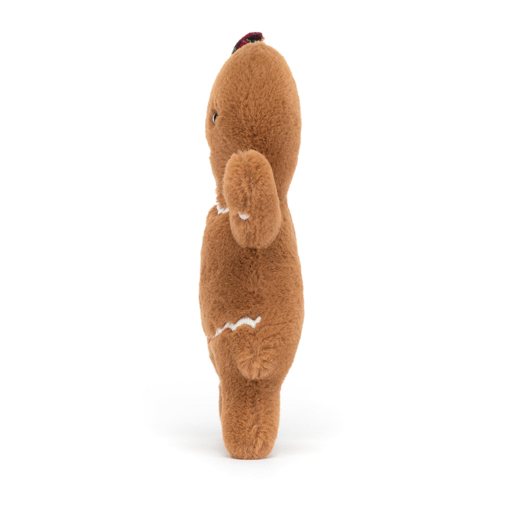 Jellycat Jolly Gingerbread Ruby with red plaid bow adorable holiday gift idea