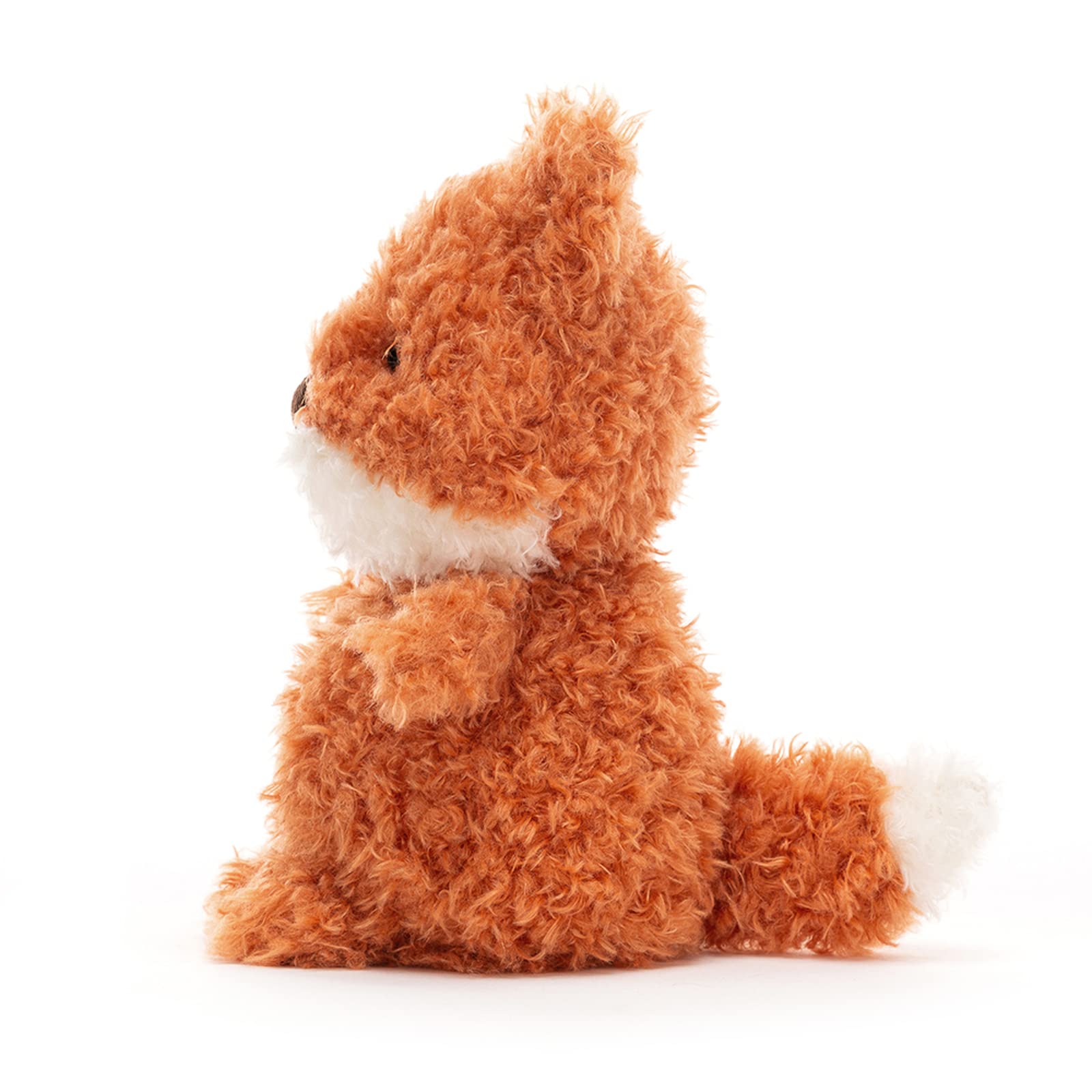 Jellycat Little Fox features a white face and tail tip for playful nursery charm.
