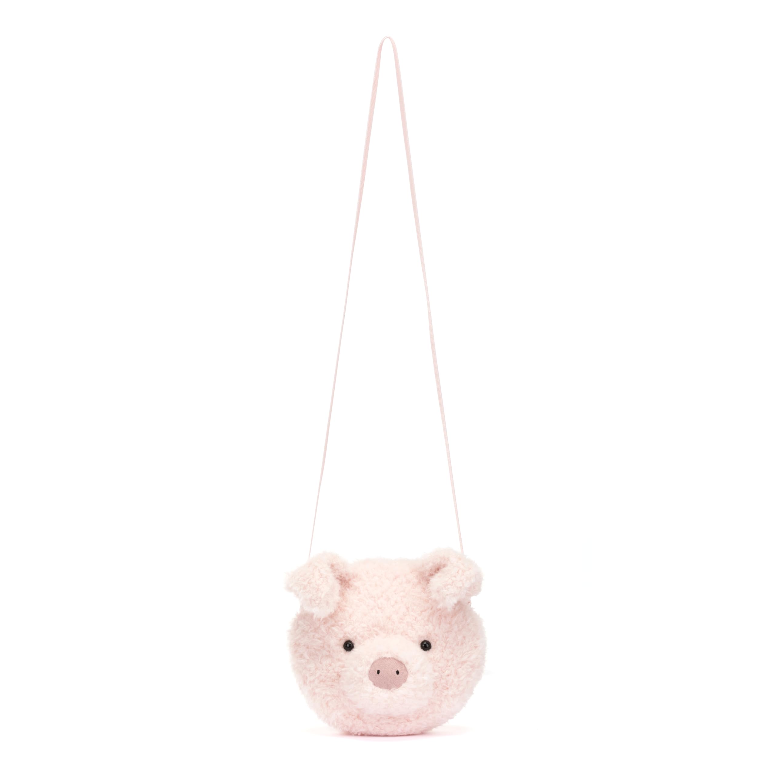 Jellycat Little Pig Plush Bag 7.5-inch silhouette with fixed 46.9-inch strap.