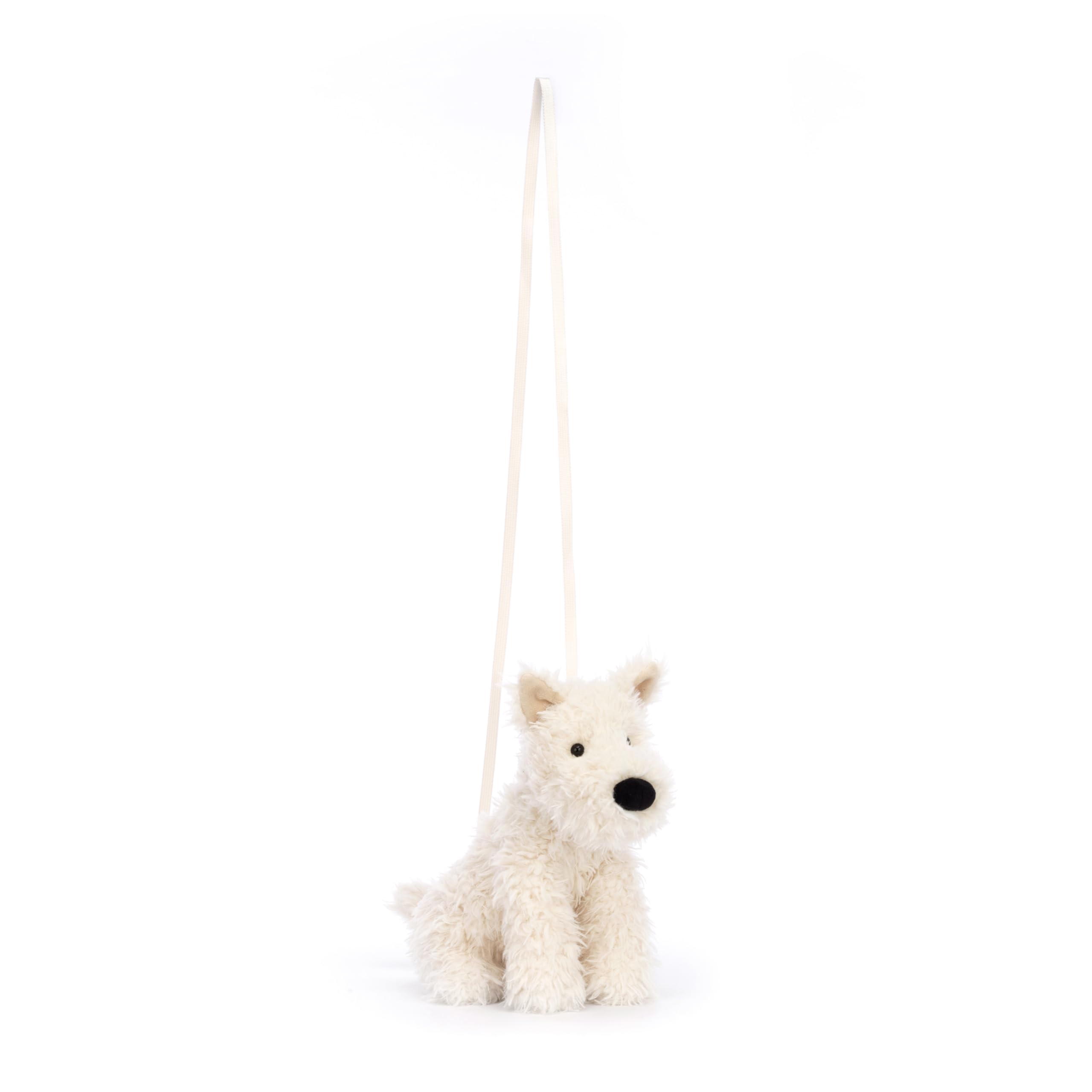 Jellycat Munro Scottie Dog crossbody material, premium plush finish for softness and durability.
