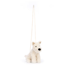 Jellycat Munro Scottie Dog crossbody material, premium plush finish for softness and durability.