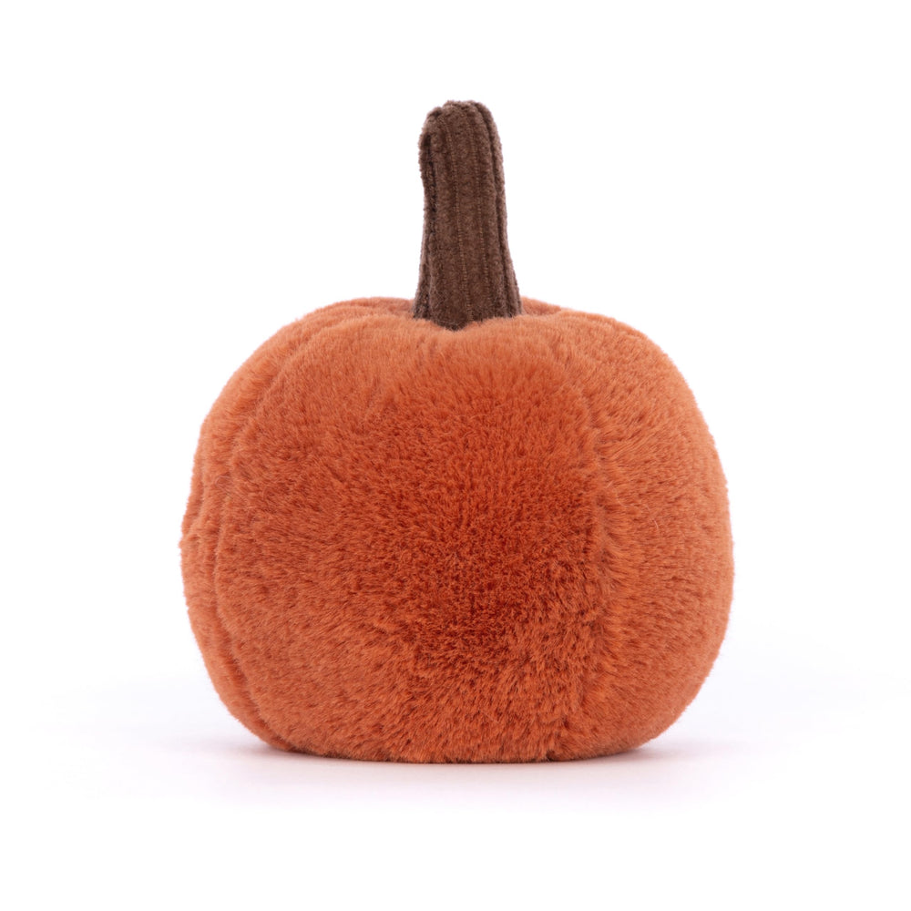 Jellycat Ooky Jack O'Lantern plush with stitched grin, ideal for playful storytelling.
