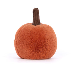 Jellycat Ooky Jack O'Lantern plush with stitched grin, ideal for playful storytelling.