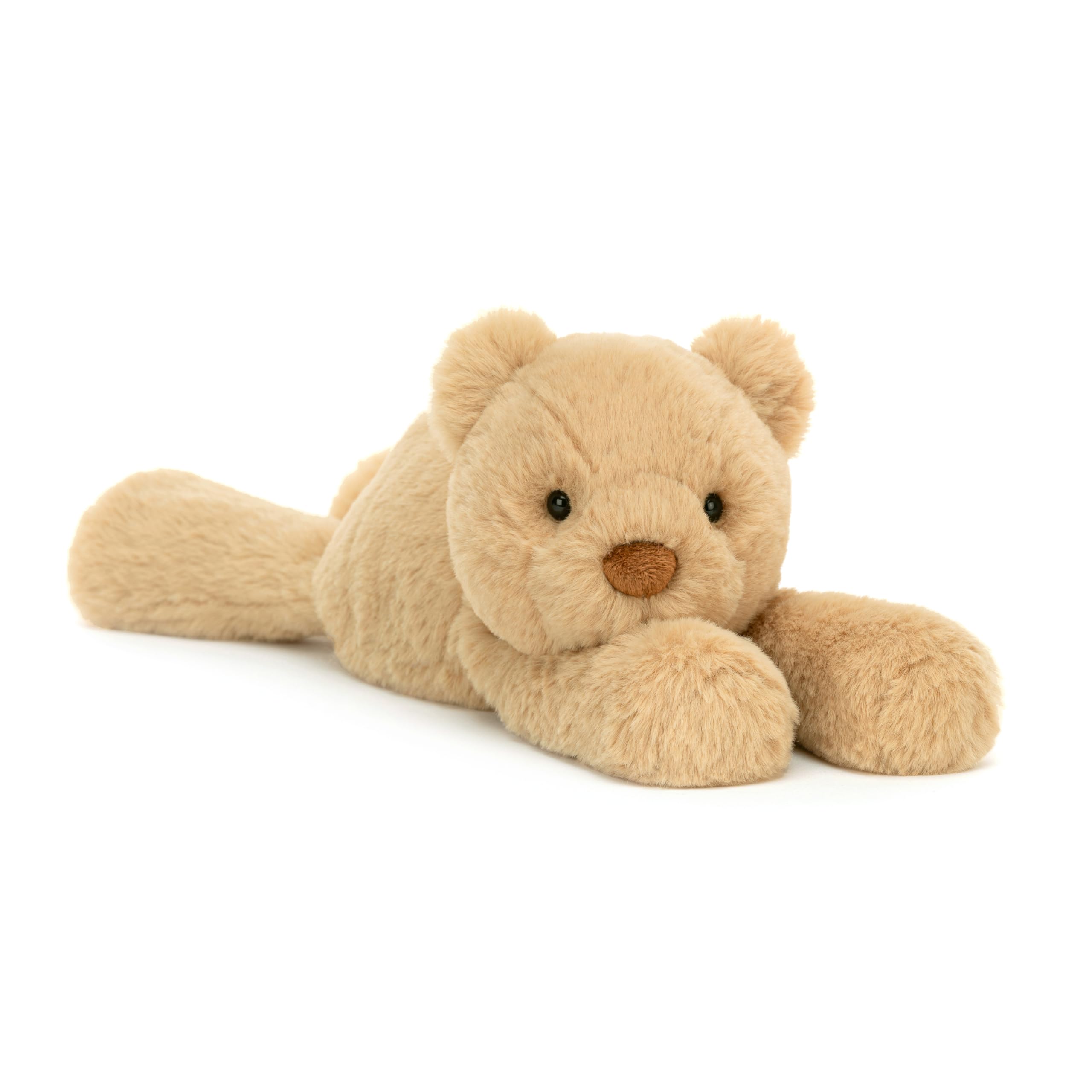 Jellycat Smudge Bear medium in a sitting pose for cozy playtime.