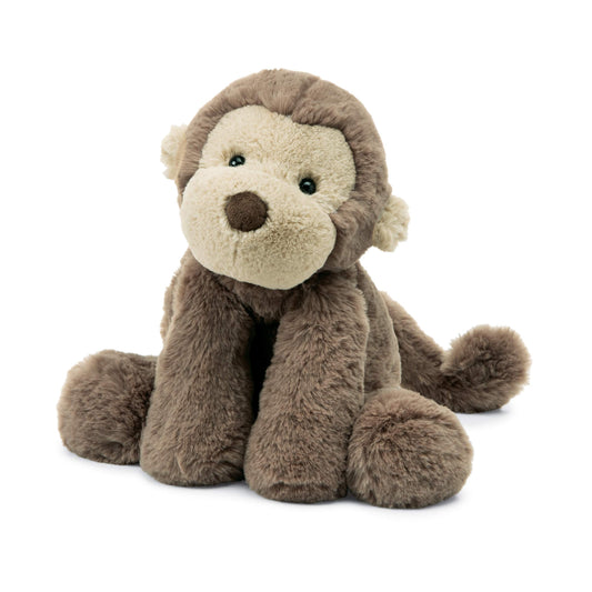 Jellycat Smudge Monkey in soft walnut fur for comforting snuggles.
