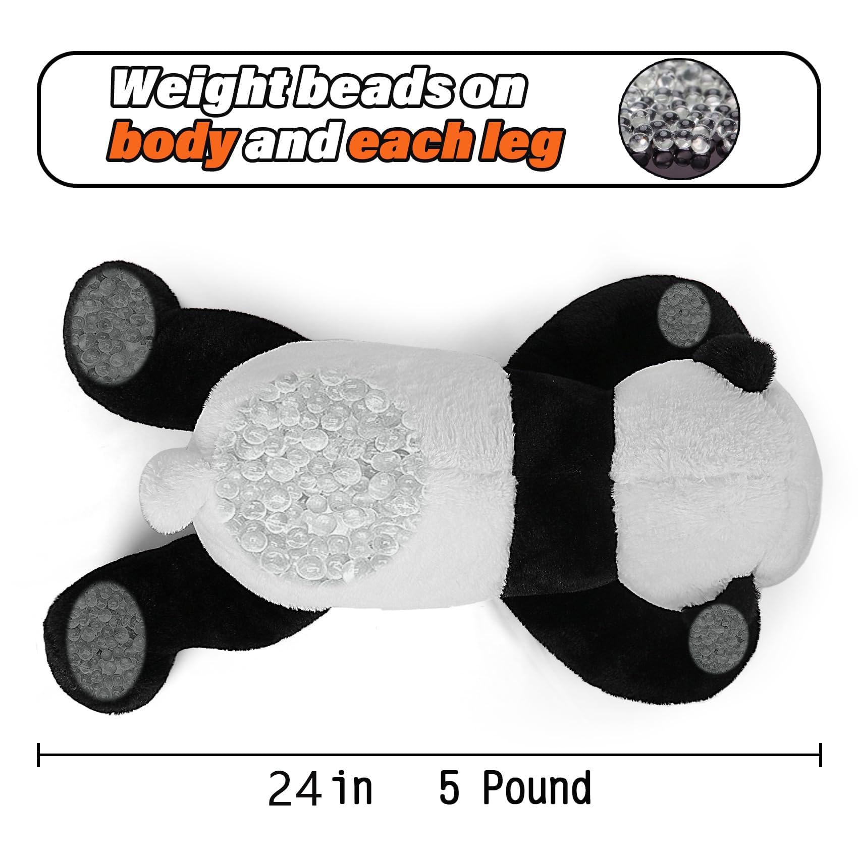 JellyMallow panda 24-inch plush is a comforting bedtime companion for kids and adults