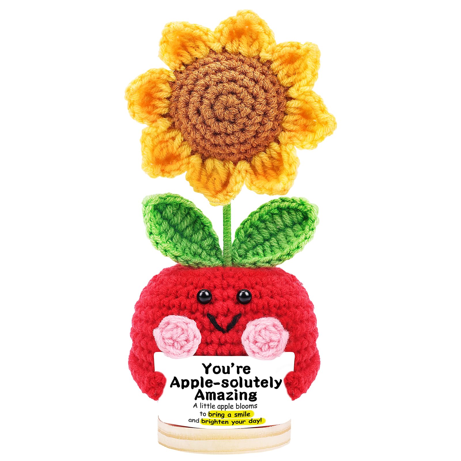 JELUTAR affirmation card included with apple-sunflower plush for motivation