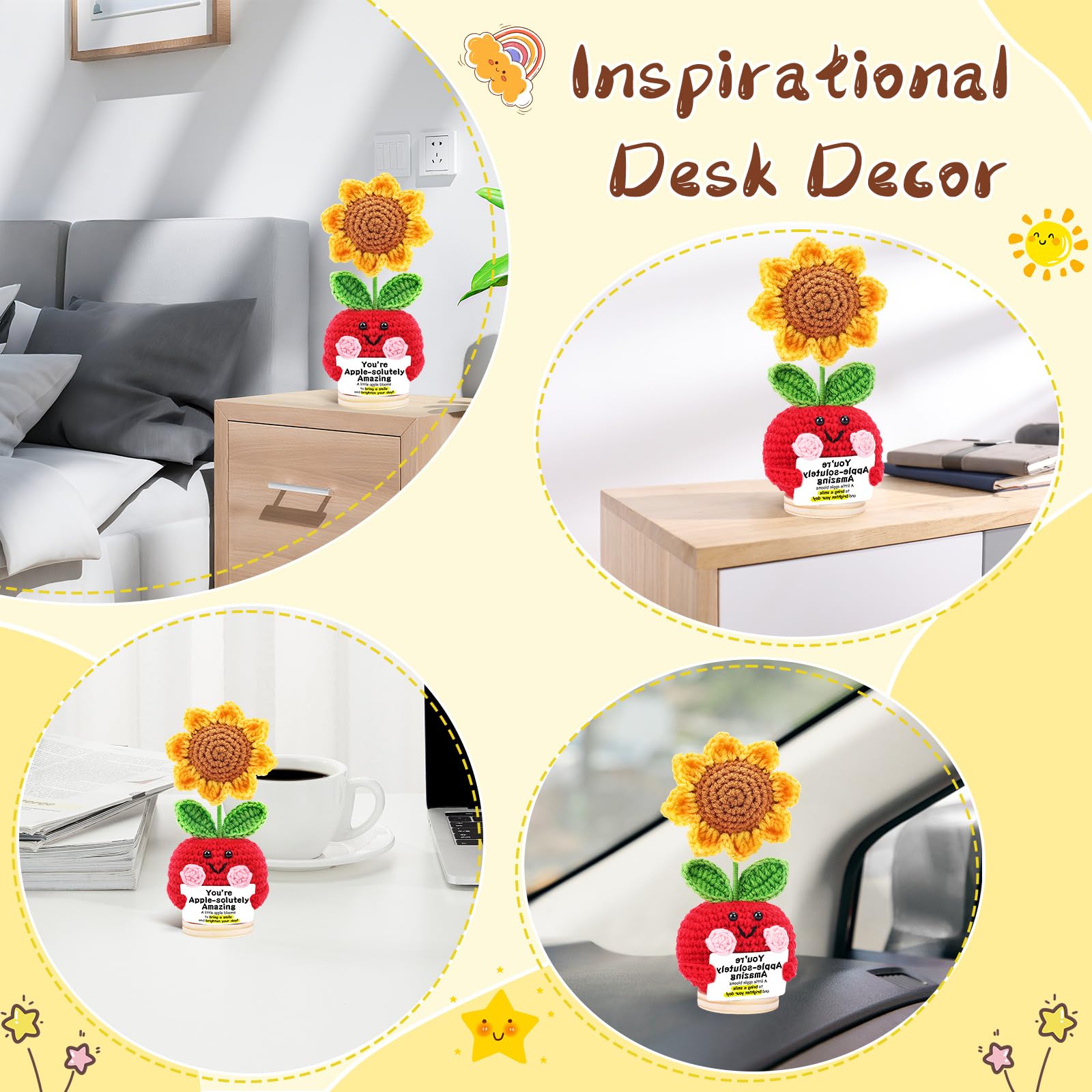 JELUTAR apple-sunflower decor brightening a workspace