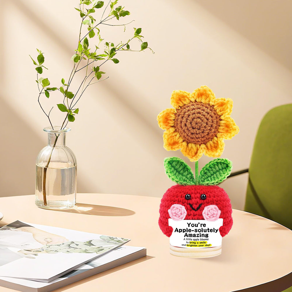 JELUTAR mindset-boost apple plush used as a daily encouragement companion