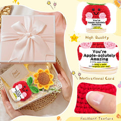 JELUTAR mini sunflower apple ornament on a shelf