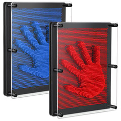 Jenaai 2-pack pin art boards in red and blue, front view for creative play.