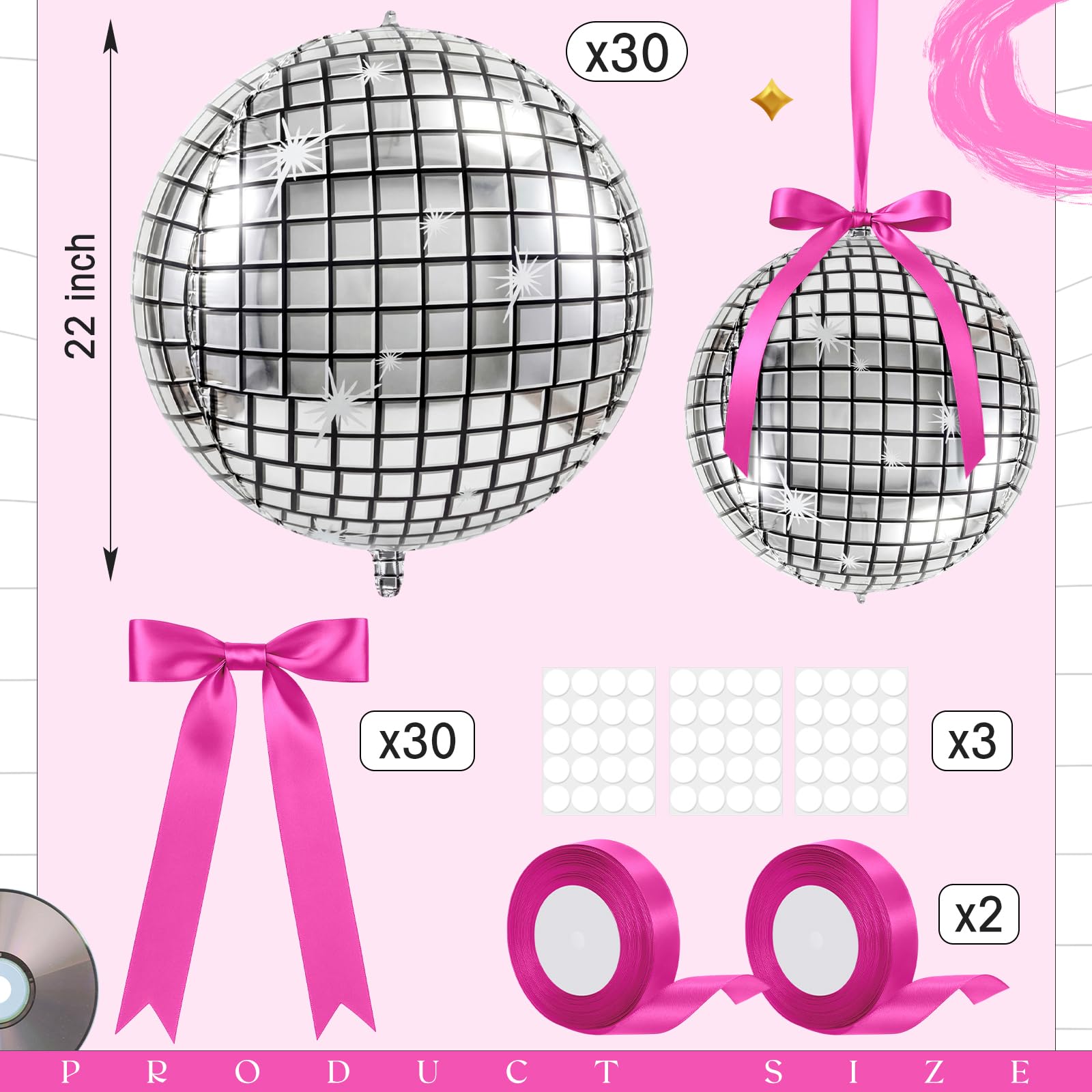 Jenaai 30-pack durable 4D balloons for versatile party decor.