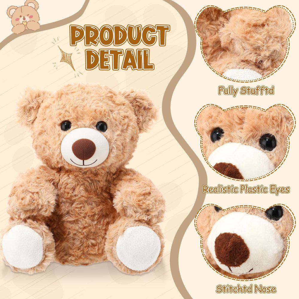 Close-up of Jenaai bear plush showing soft fabric and gentle filling for cuddling.