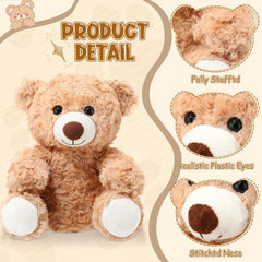 Close-up of Jenaai bear plush showing soft fabric and gentle filling for cuddling.
