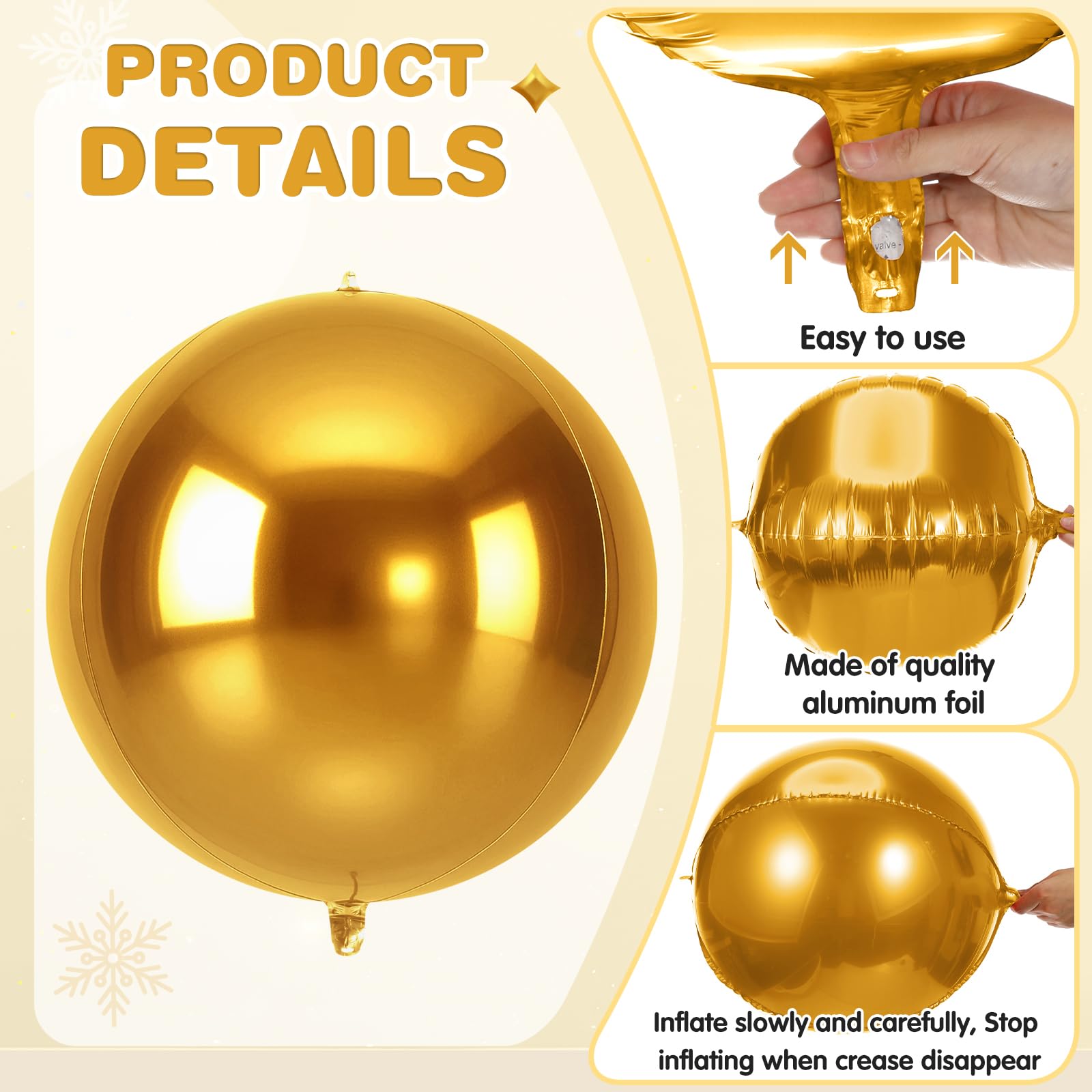 Jenaai ceiling decoration idea showcasing gold giant balloons.