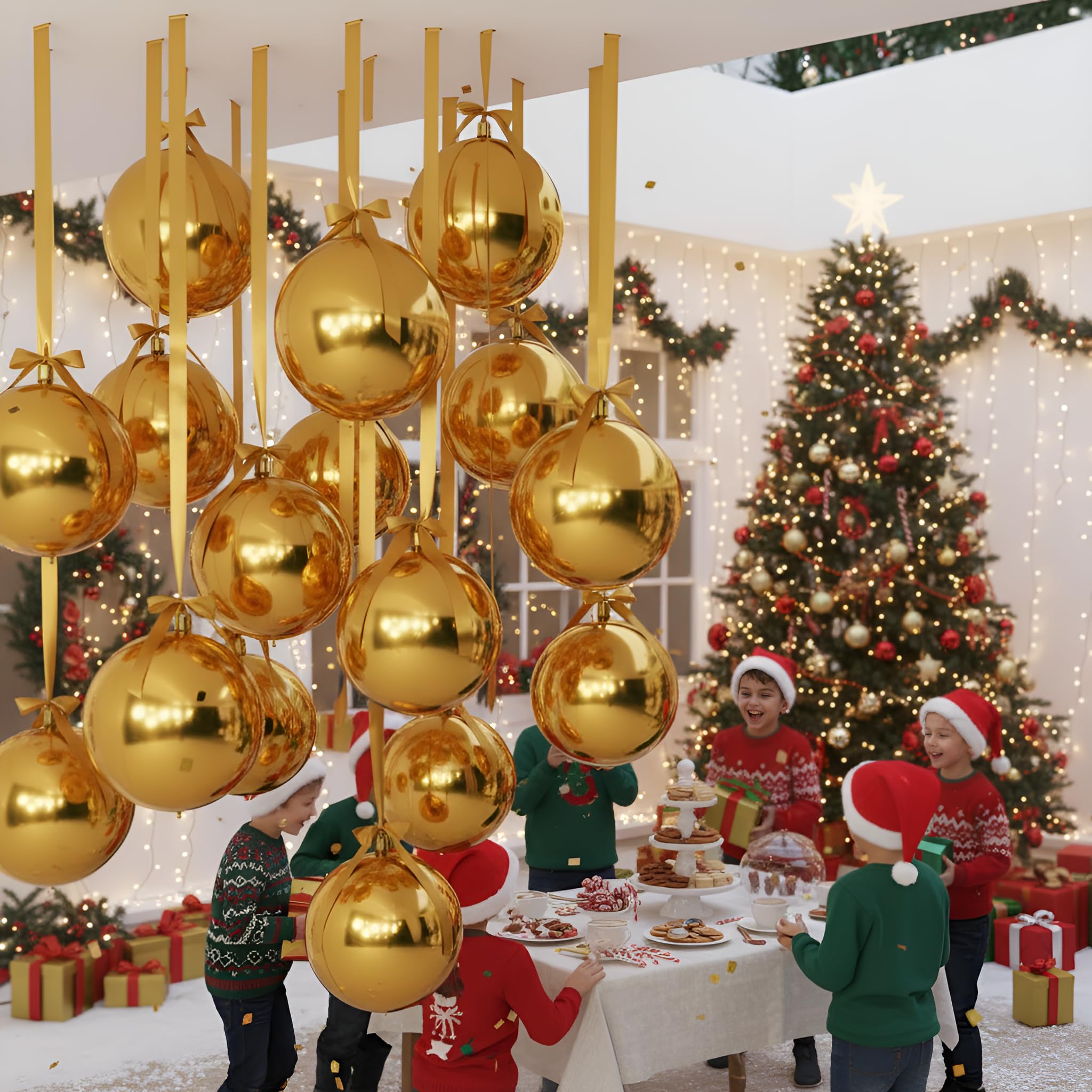 Jenaai elegant gold balloon drape for stylish venue styling.