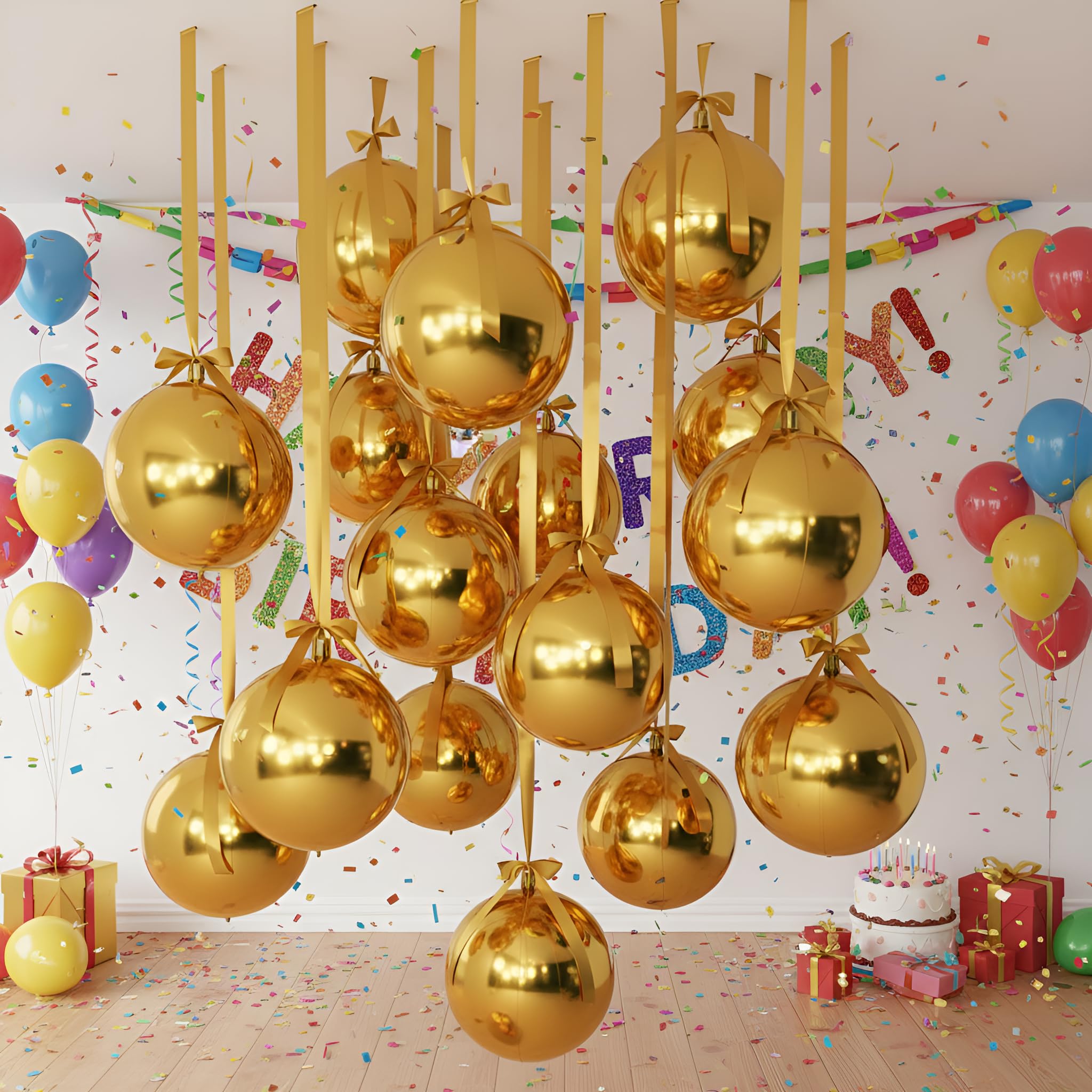 Jenaai foil balloon with ribbon for easy ceiling or rail hanging.
