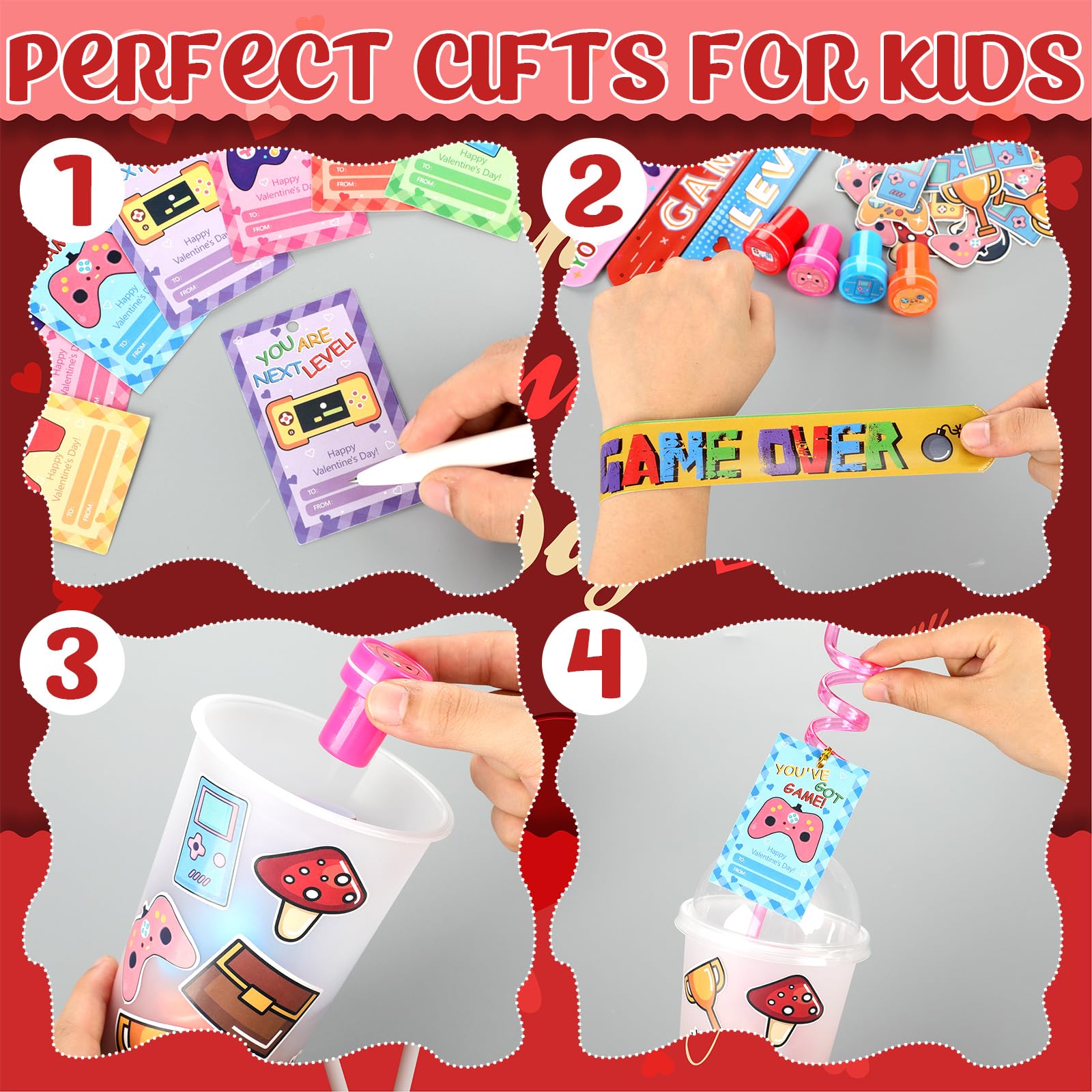 Jenaai gamer Valentines cards celebrate teamwork and friendly competition.