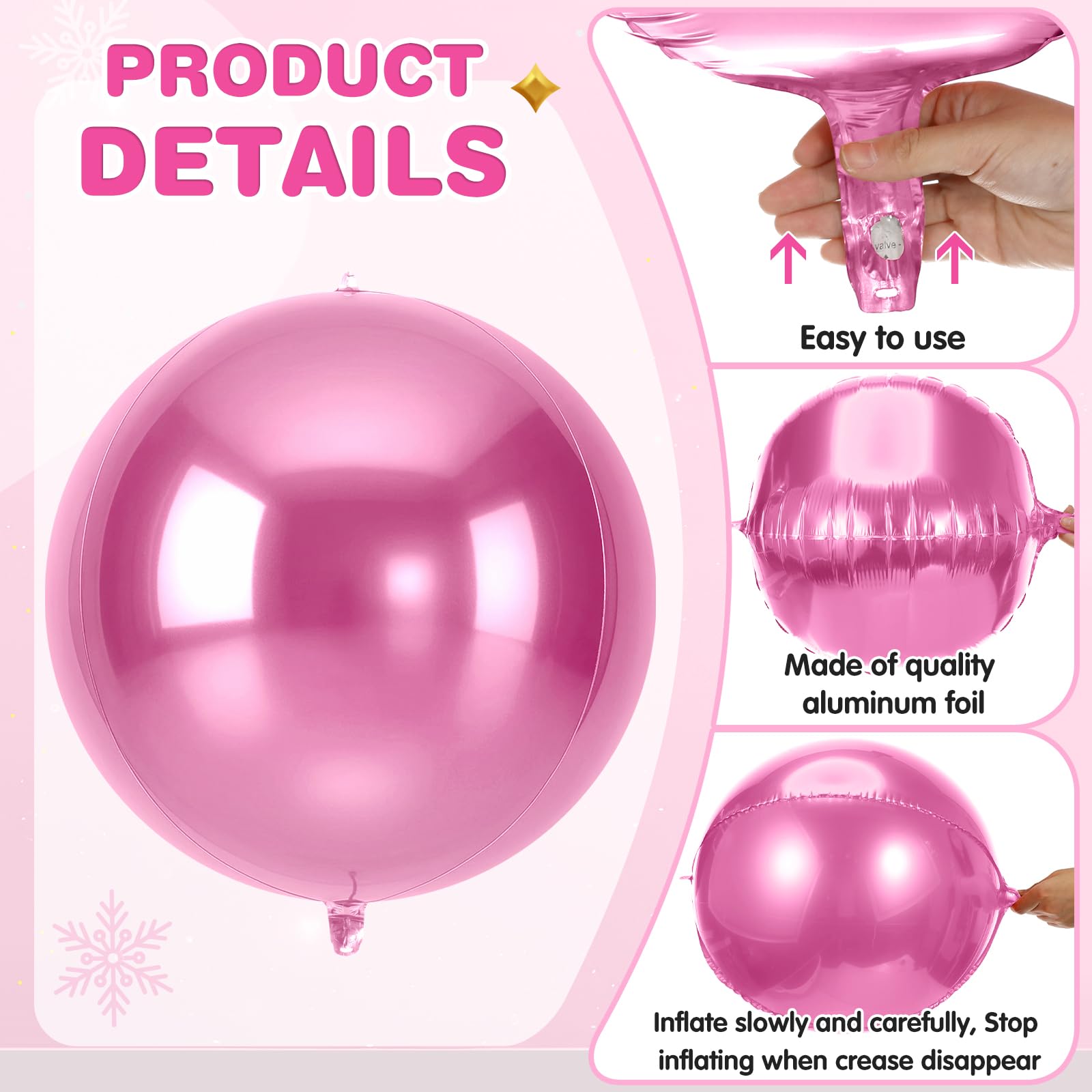 Jenaai giant 22-inch balloon hung as a striking centerpiece in a room.